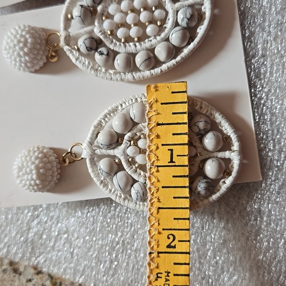 Elegant White and Brown Earrings Set of 2 - Picture 12 of 17